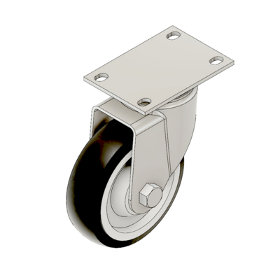 MODULAR SOLUTIONS ALUMINUM CASTER&lt;br&gt;4&quot; SWIVEL TOP PLATE